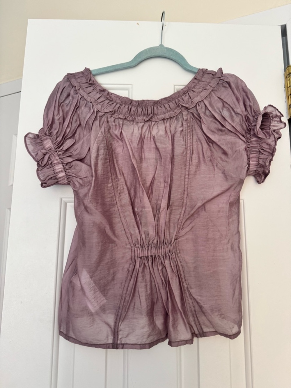 Pilcro Lavender Ruffled Button-Front Blouse - Picture 2 of 4